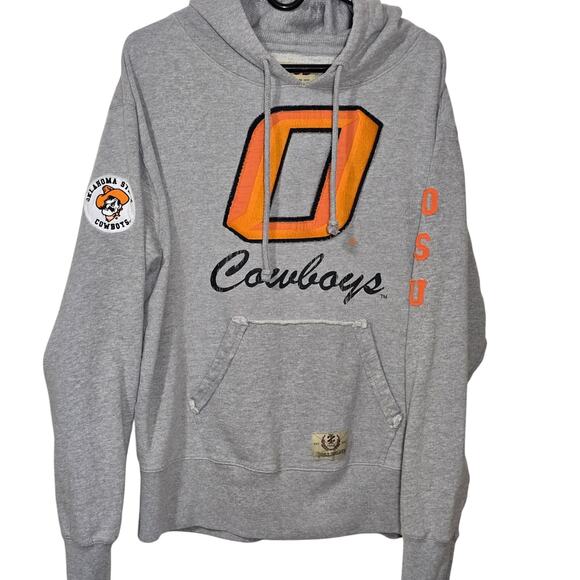 Izod Distressed OSU Oklahoma State Cowboys Gray Orange Black Hoodie Mens Medium - Picture 1 of 7
